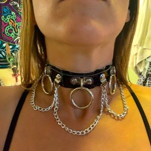 Black Chain Choker Rave Festival Burning Man